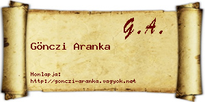 Gönczi Aranka névjegykártya